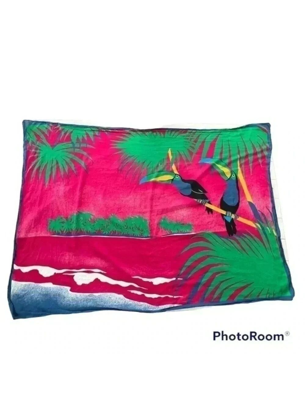 Jacques Rollet toucans Sarong Wrap tropical paradise Vintage - Picture 6 of 6